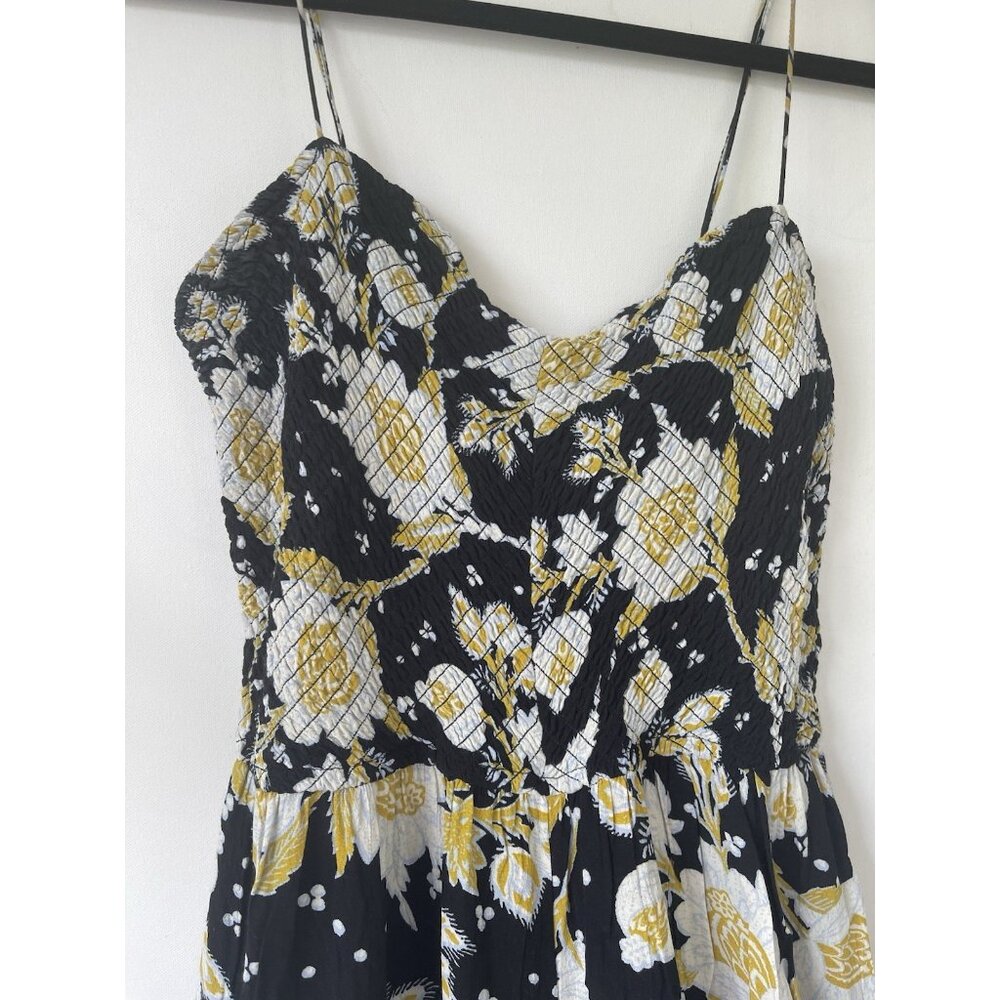 Free People Little of Your Love Jumpsuit Moonless Combo Floral Wide Leg Size L - Picture 6 of 9